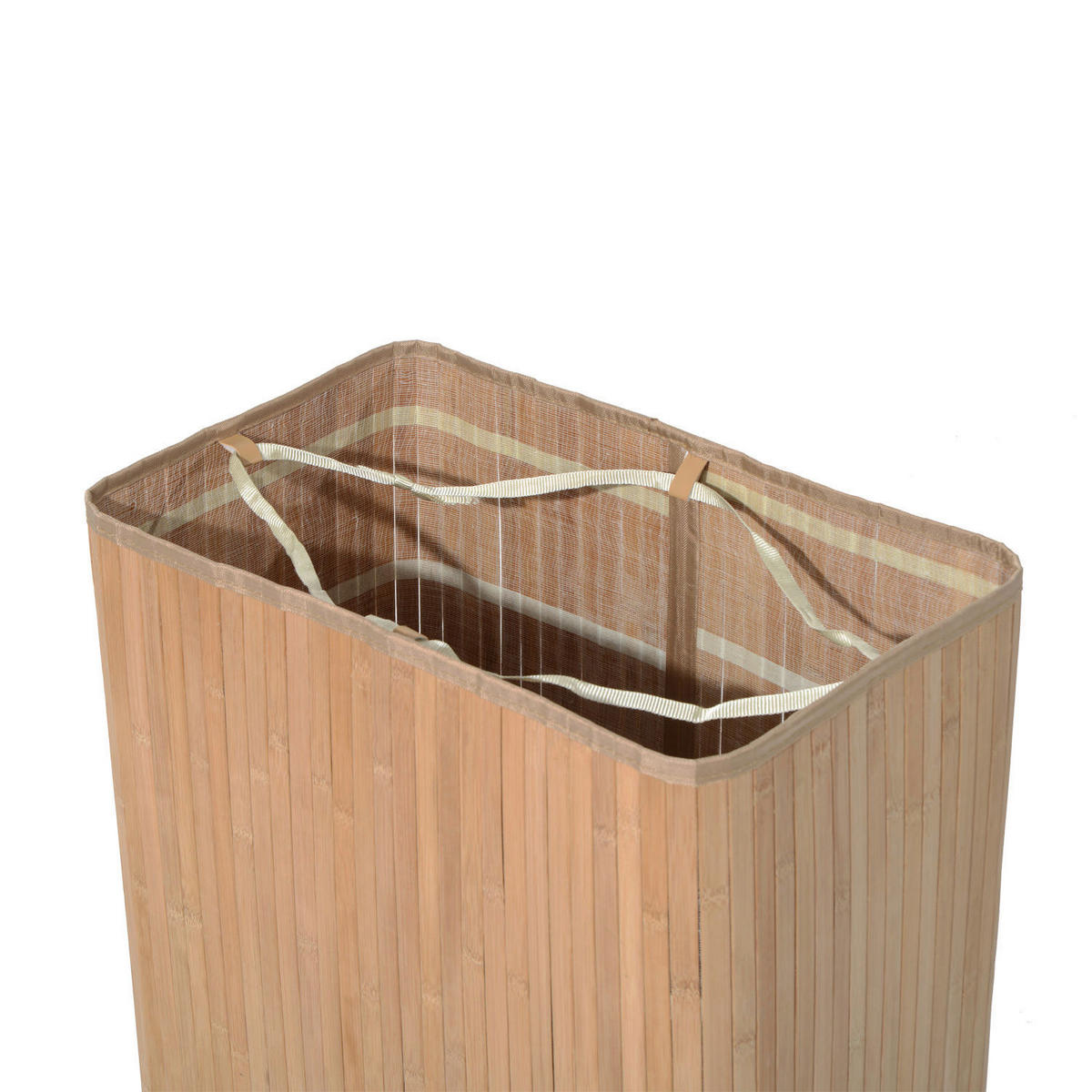 Wäschekorb mit 2 Tragegriffen natur Bambus Stoff Kunststoff B/H/L: ca. 32x63x52 cm Wäschekorb 850-020 - natur (52,00/32,00/63,00cm) - HOMCOM