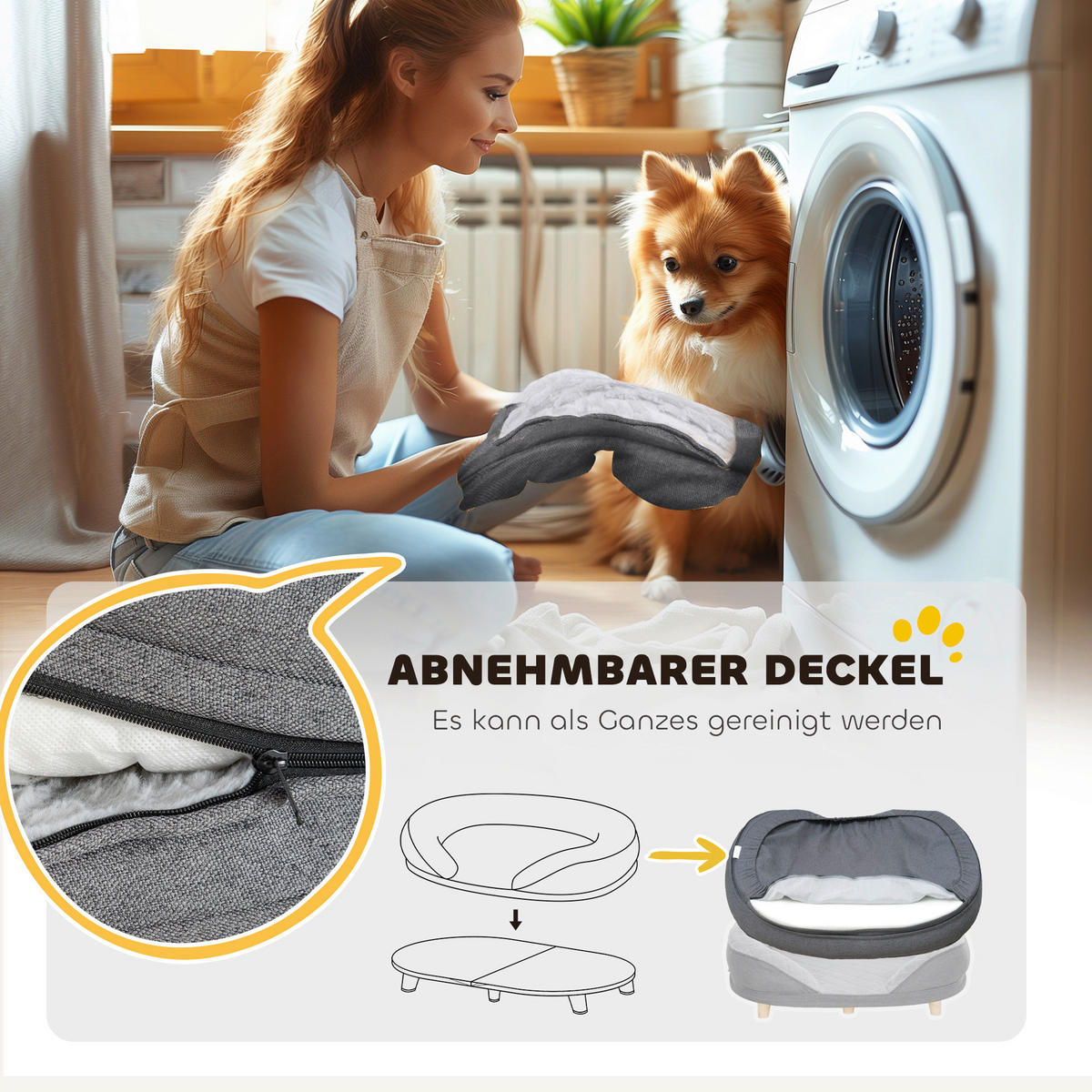 PawHut Hundesofa grau Polyester B/H/L: ca. 78x25x90 cm Hundesofa - grau (90,00/78,00/25,00cm) - PawHut