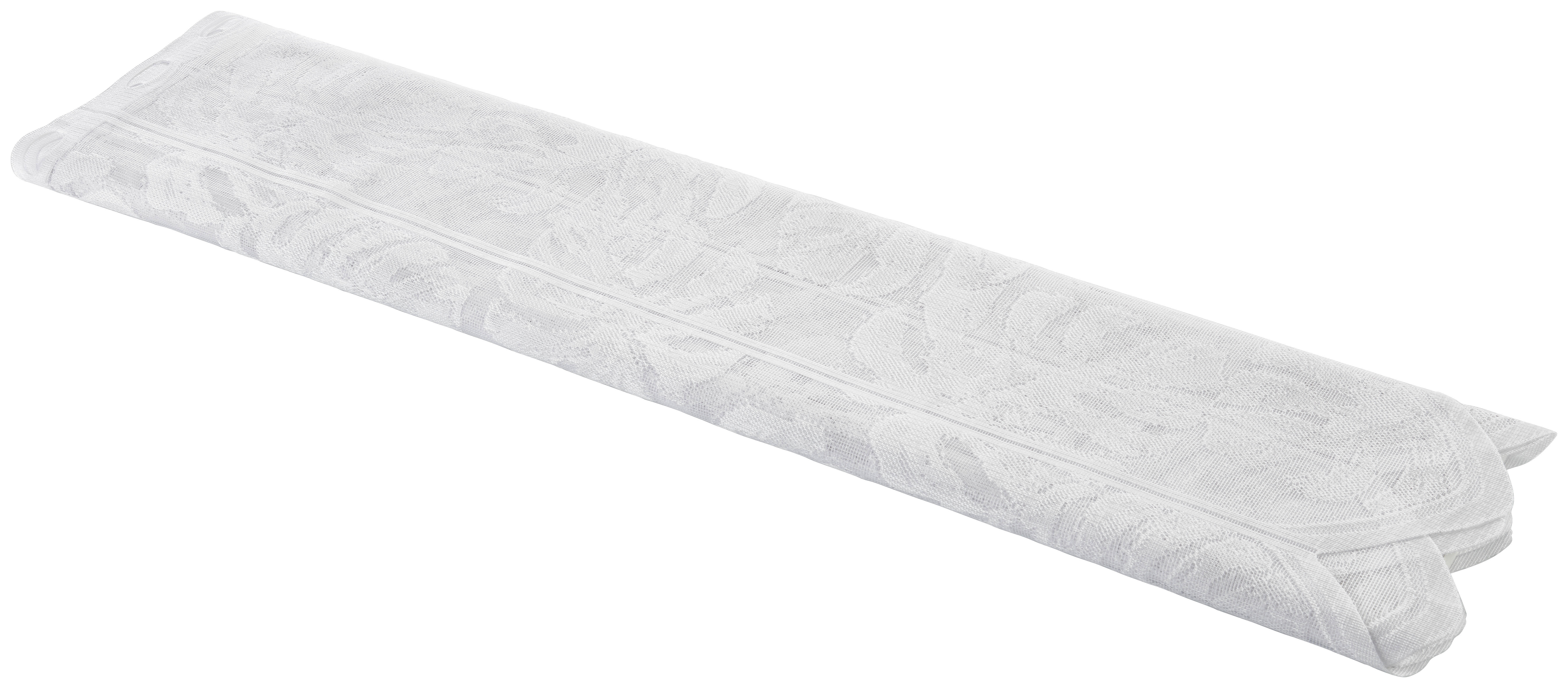 Scheibengardinen-Meterware Blatt weiß H: ca. 80 cm Blatt - weiß (80,00cm)