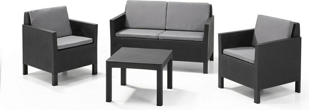 Keter Gartensitzgruppe Chicago grau Kunststoff Chicago - grau - Keter