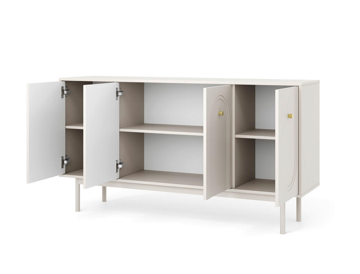 Kommode MAZOMA Eiche Kaschmirgrau Nachbildung gold Optik B/H/T: ca. 154x82x39 cm MAZOMA - gold/Eiche (154,00/82,00/39,00cm) - WIPMEB