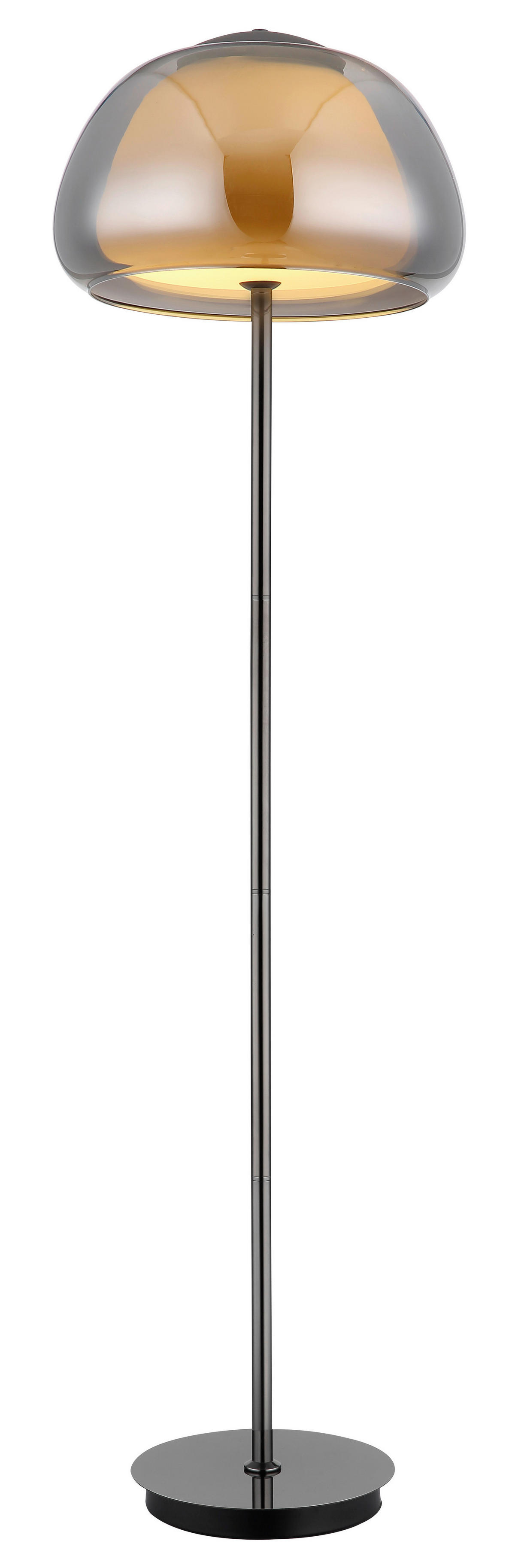 GLOBO Stehleuchte Chrom schwarz Metall Glas B/H/L: ca. 44x37x44 cm Stehleuchte-Avila - schwarz/Chrom (44,00/44,00/37,00cm) - GLOBO