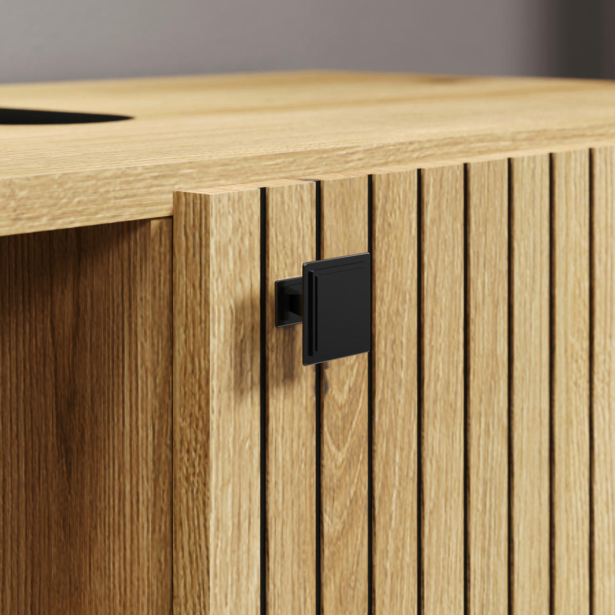 Waschbeckenunterschrank Pure Bliss Eiche Evoke Oak Nachbildung schwarz B/H/T: ca. 80x64x42 cm Pure Bliss - Eiche/schwarz (80,00/64,00/42,00cm)