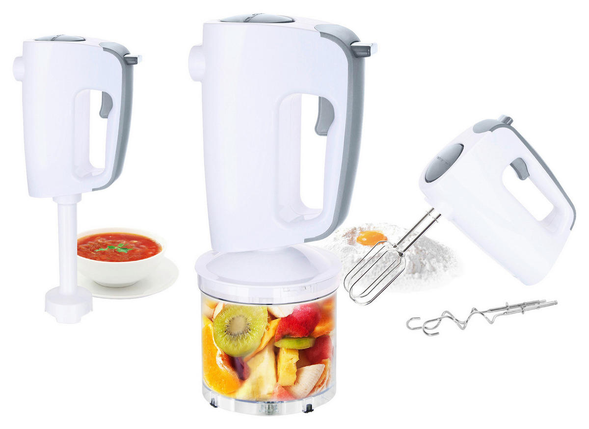 Emerio Handmixer HM-113257.11 weiß Edelstahl Kunststoff B/H/T: ca. 21,8x24,7x14,5 cm Handmixer HM-113257.11 - weiß (21,80/24,70/14,50cm) - Emerio