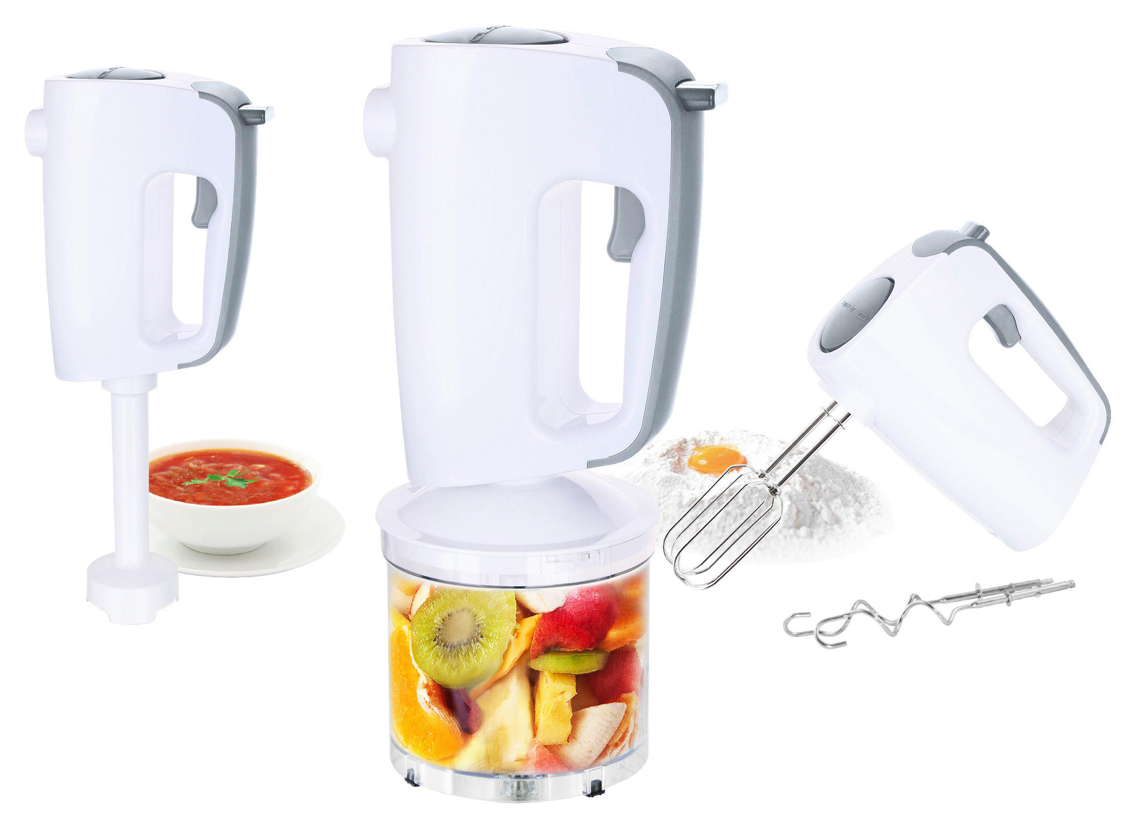 Emerio Handmixer HM-113257.11 weiß Edelstahl Kunststoff B/H/T: ca. 21,8×24,7×14,5 cm