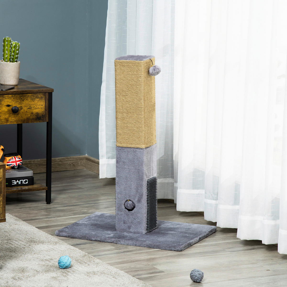 PawHut Kratzbaum grau Polyester B/H/L: ca. 39x79x59,5 cm Kratzbaum - grau (59,50/39,00/79,00cm) - PawHut