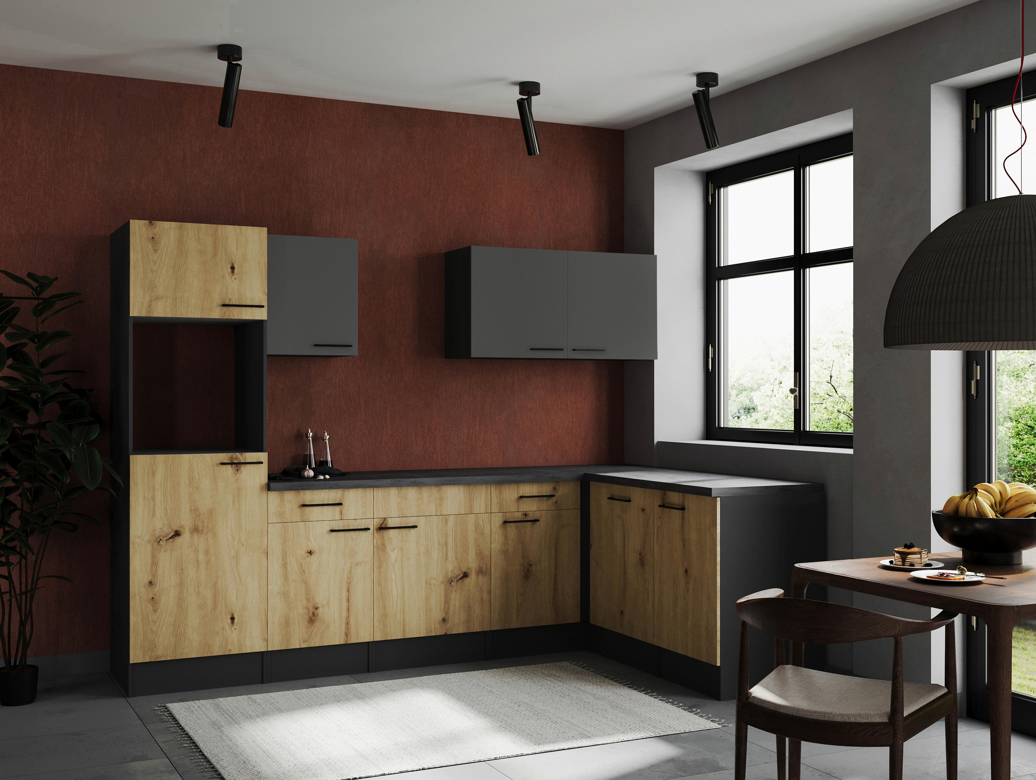 Winkelküche Oliver B/H/T: ca. 280x205x172 cm Oliver - granit/grau (280,00/205,00/172,00cm) - Respekta