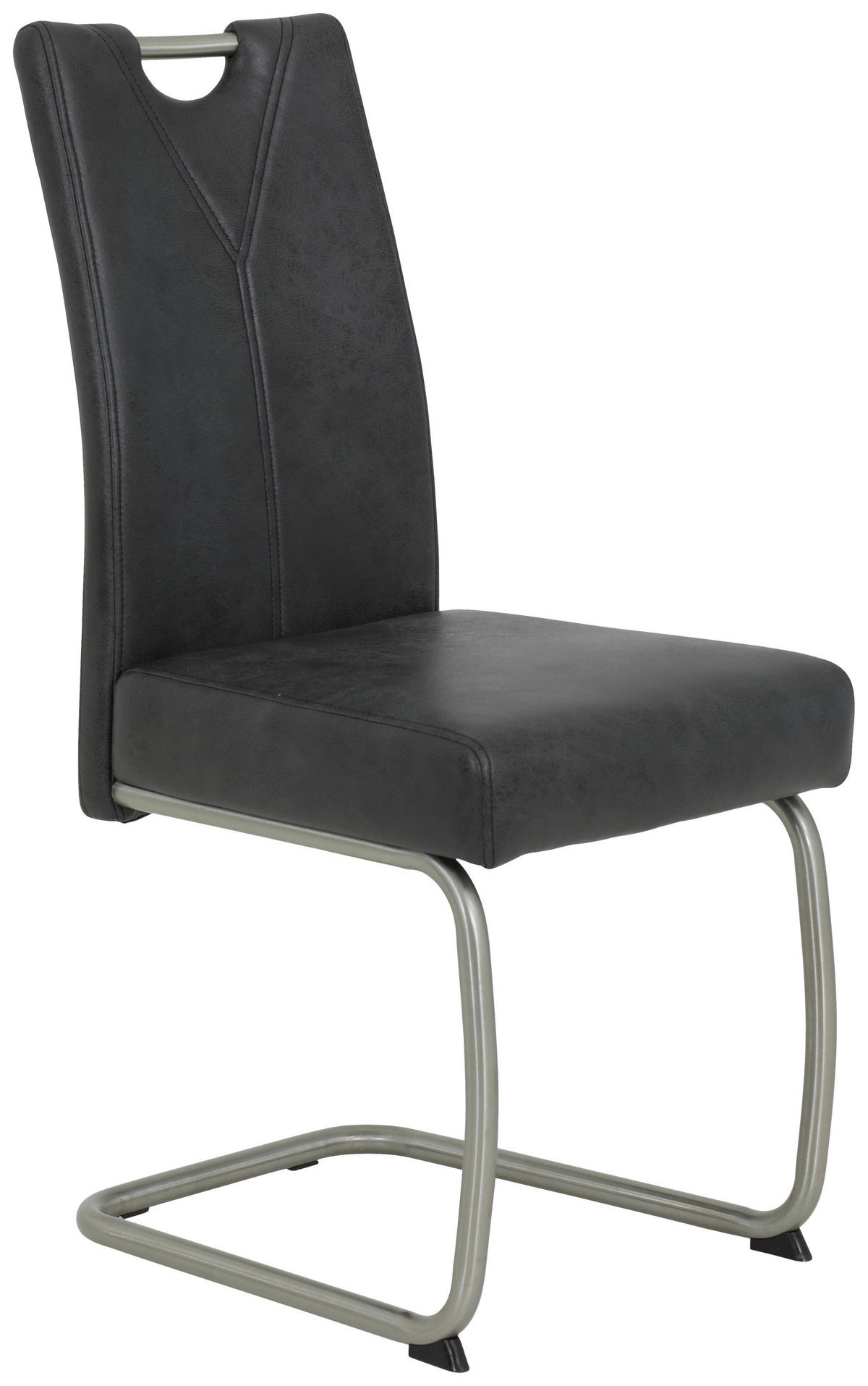 Schwingstuhl Sophia 4er Set anthrazit Vintage Microfaser B/H/T: ca. 43x99x58 cm Sophia 4er Set - anthrazit/Edelstahl (43,00/99,00/58,00cm) - Hela
