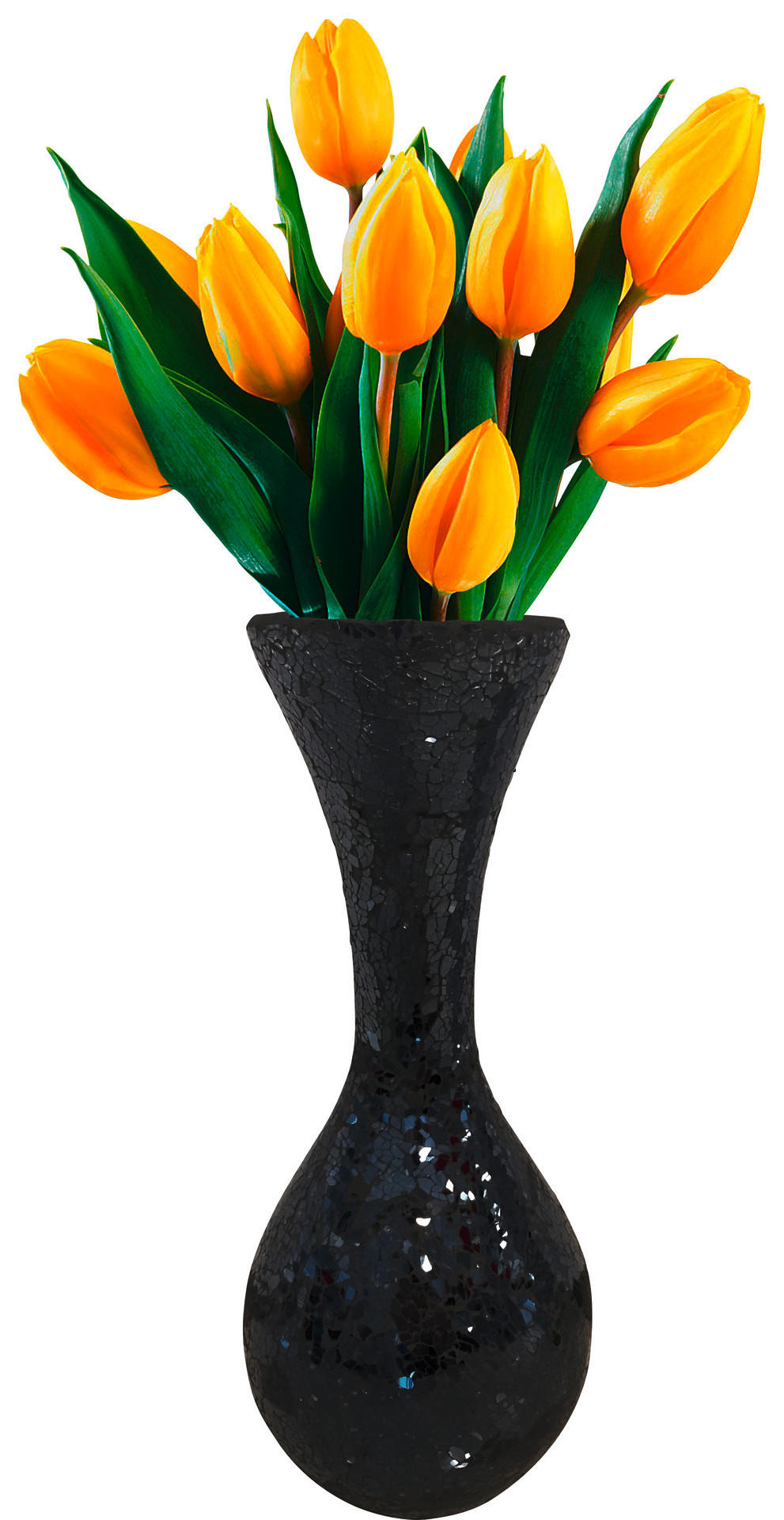 POCOline Vase schwarz Glas B/H/L: ca. 20x44x20 cm Vase_Mosaik - schwarz (20,00/20,00/44,00cm) - POCOline