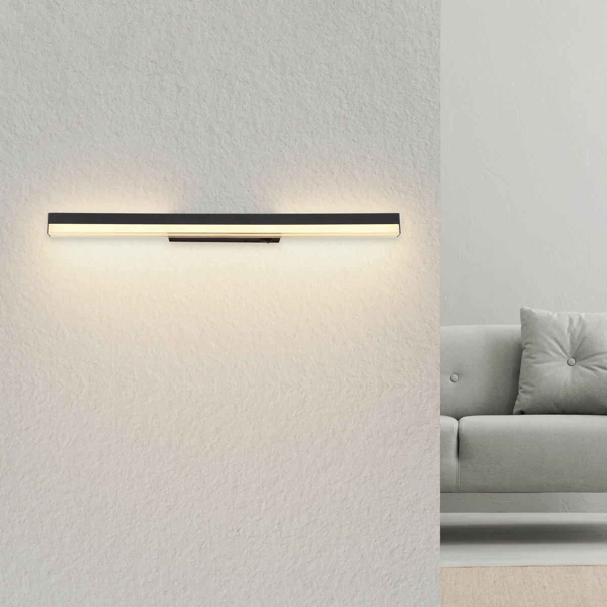 GLOBO LED-Wandleuchte Opal schwarz Acryl Metall B/H: ca. 60x4 cm SALLO - schwarz/Opal (60,00/4,00cm) - GLOBO