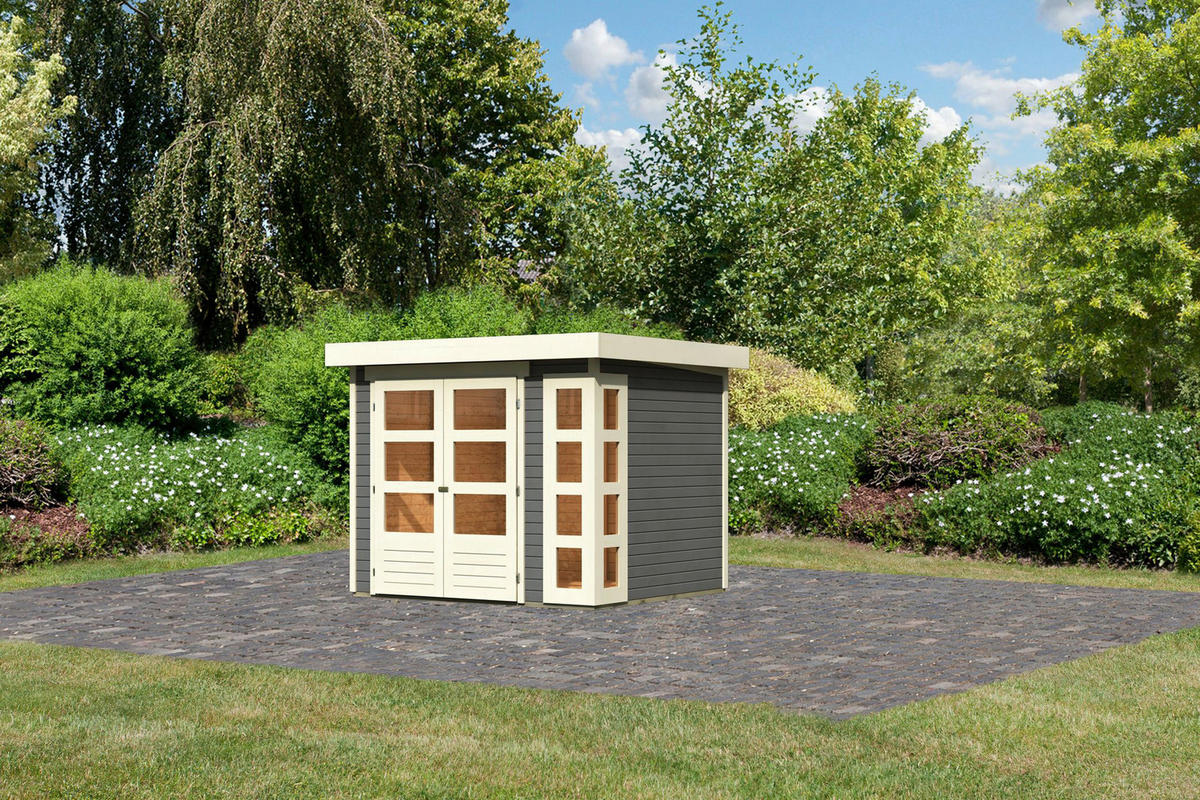 Karibu Gartenhaus Felipo 1 Terragrau B/H/T: ca. 242x217x211 cm Felipo 1 - Terragrau (242,00/217,00/211,00cm) - Karibu
