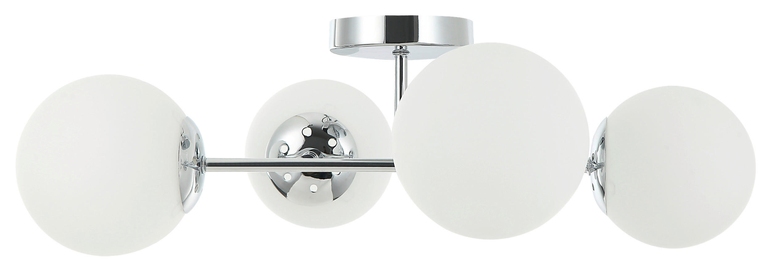 Lamkur Kronleuchter Chrom Stahl Glas B/H/L: ca. 19x44x61 cm E14 4 Brennstellen Maddie - Chrom (61,00/19,00/44,00cm) - Lamkur