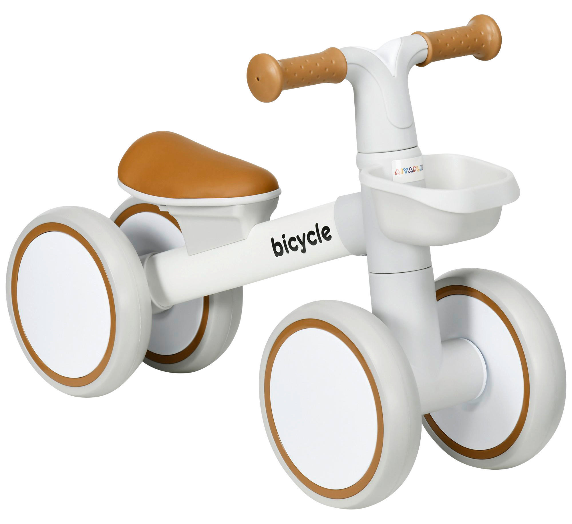 AIYAPLAY Kinderlaufrad weiß B/H/L: ca. 27x39x56 cm Kinderlaufrad - braun/weiß (56,00/27,00/39,00cm) - AIYAPLAY