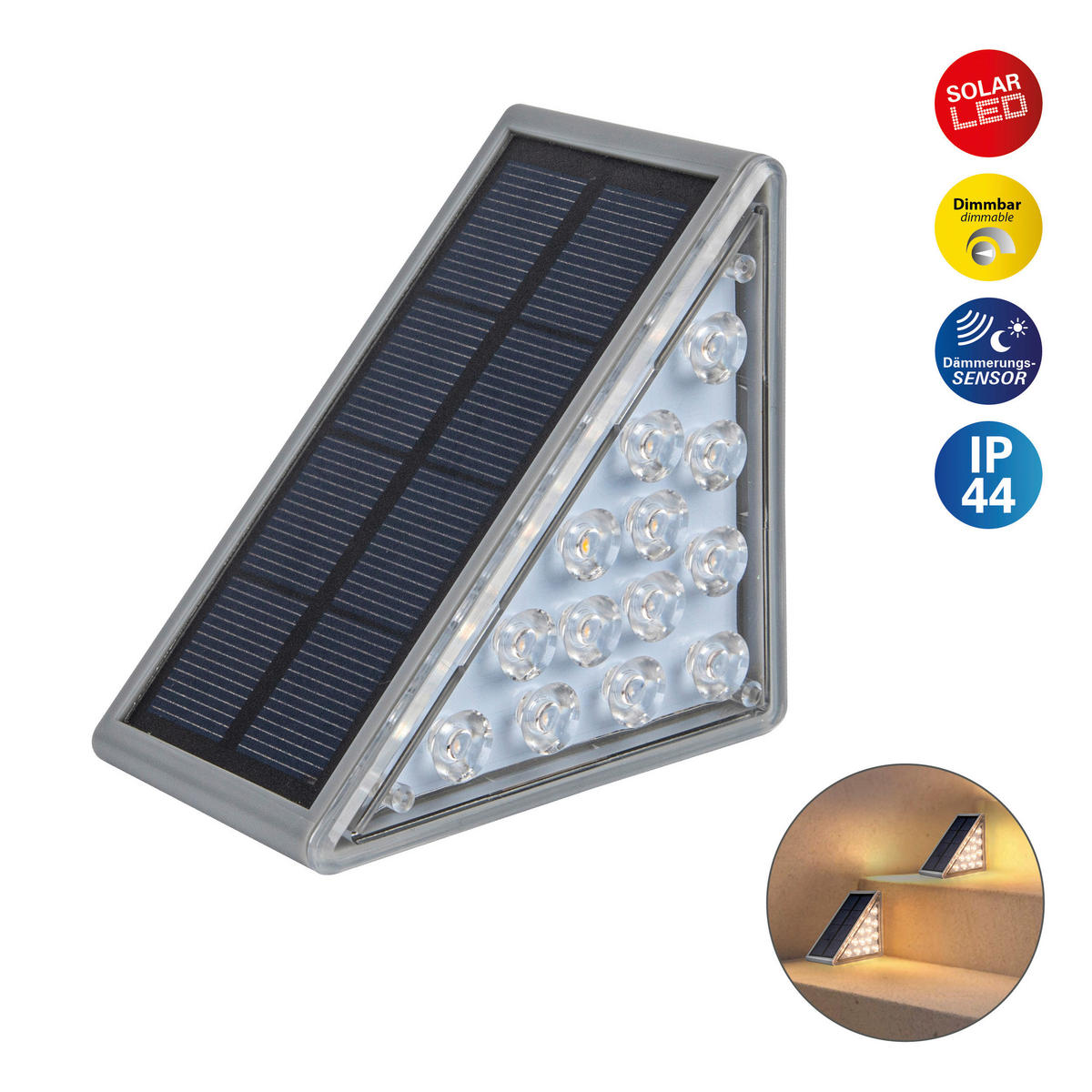 Solarleuchte 5313616 grau B/H/T: ca. 5,2x6,2x11 cm Scala - grau (5,20/6,20/11,00cm) - Näve Leuchten