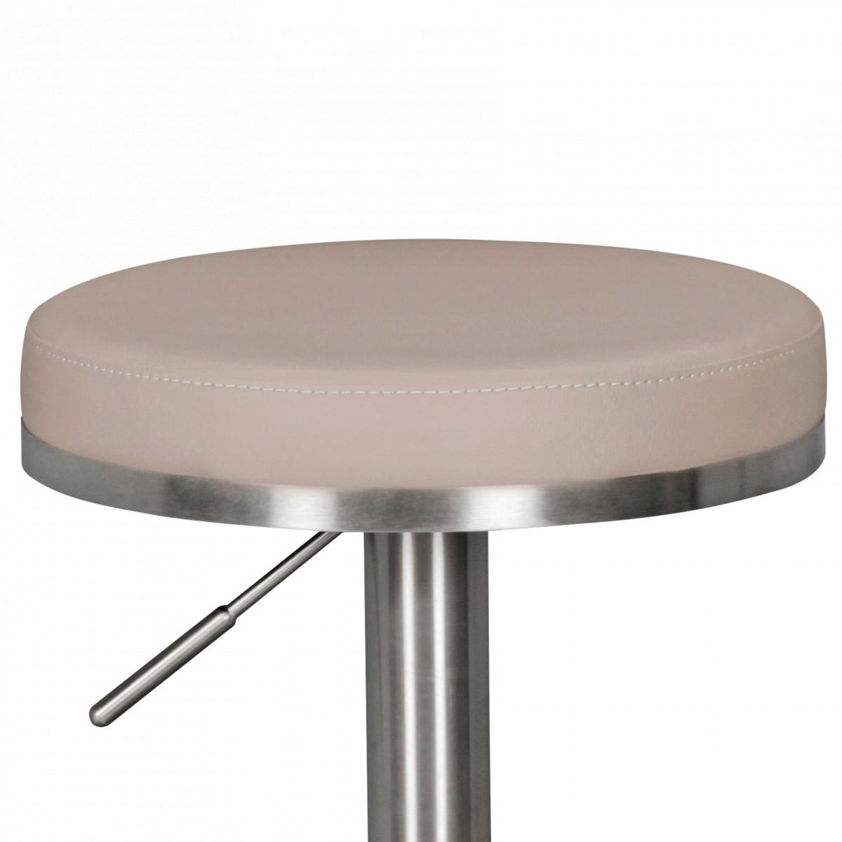 Barhocker beige Edelstahl Kunstleder Edelstahl Edelstahl Barhocker - beige/Edelstahl - Wohnling