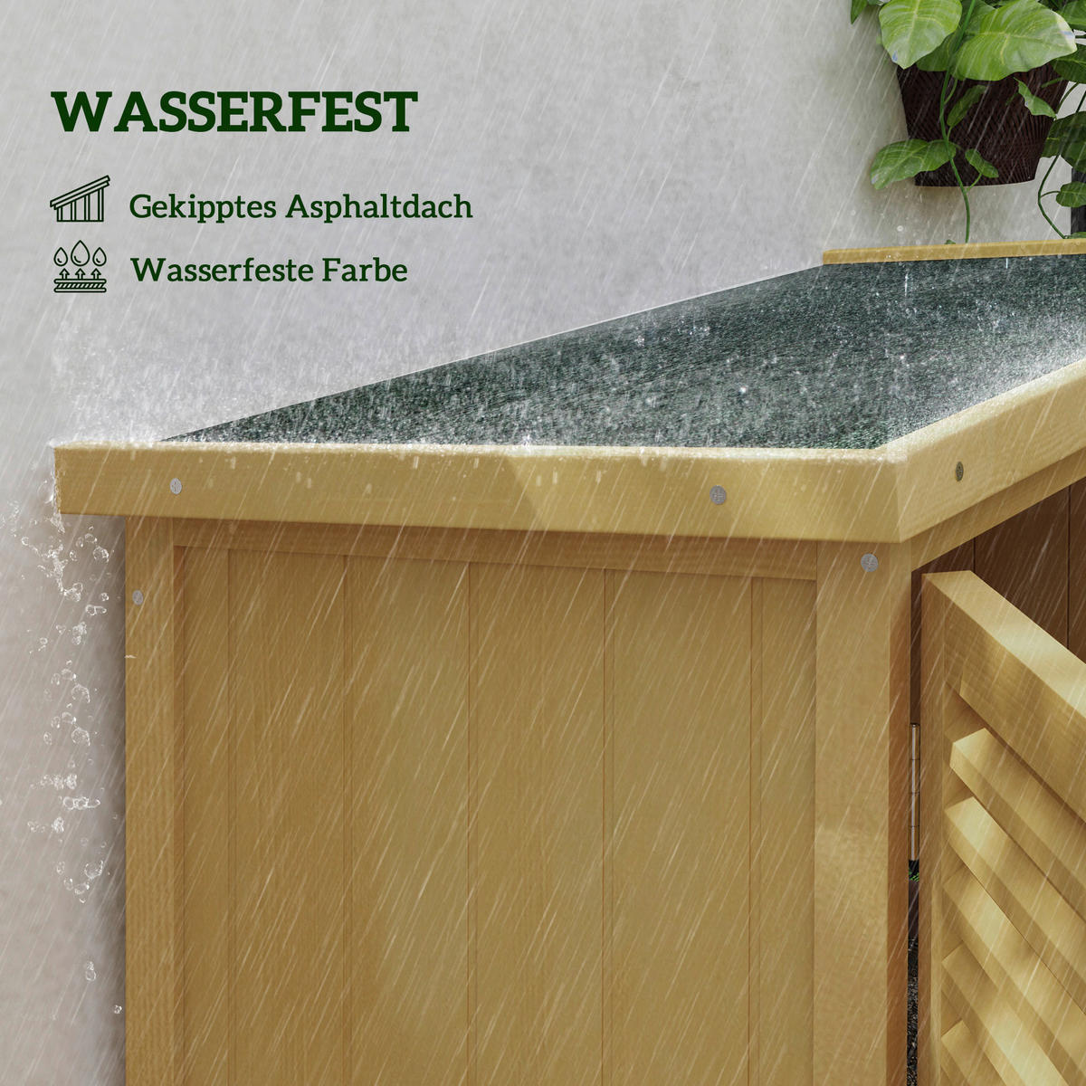 Outsunny Gartenschrank gelb Kiefer B/H/L: ca. 46,5x160x87 cm Gartenschrank - gelb (87,00/46,50/160,00cm) - Outsunny