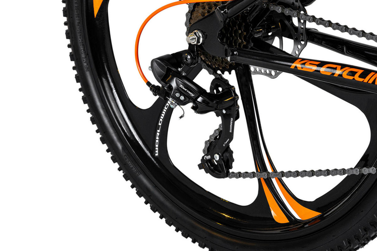 KS-Cycling Mountain-Bike Fully 26 Zoll Bliss 608M schwarz ca. 26 Zoll Bliss - orange/schwarz (47,00cm) - KS-Cycling