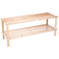 alpina Schuhregal braun Holz B/H/L: ca. 26x29,5x74 cm Schuhregal_2_Lagen - braun (74,00/26,00/29,50cm) - alpina