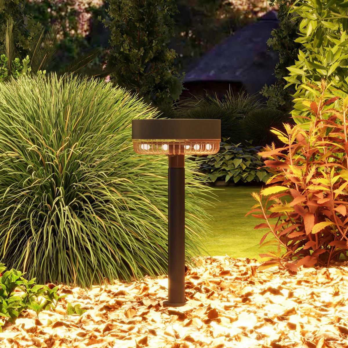 Solar-Gartenleuchte schwarz Kunststoff B/H/L: ca. 13x39,5x13 cm Solar-Gartenleuchte - schwarz (13,00/13,00/39,50cm) - Outsunny