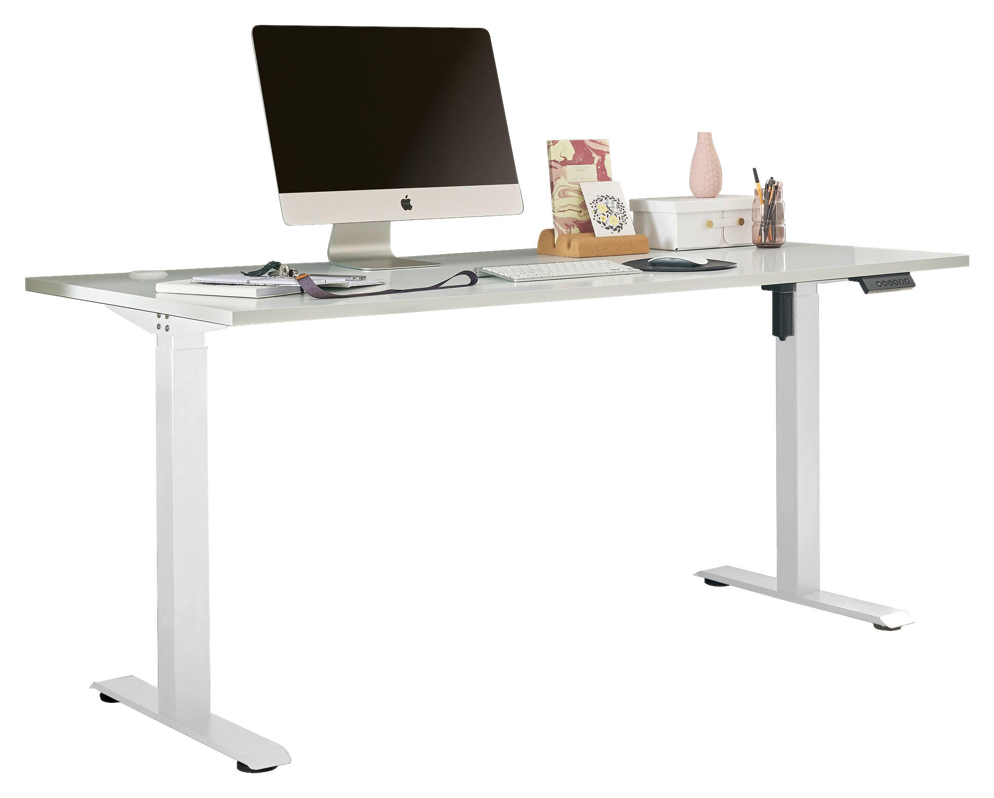 höhenverstellbarer Schreibtisch Ben 2 weiß B/H/T: ca. 160x74x77 cm Ben 2 - weiß (160,00/74,00/77,00cm)