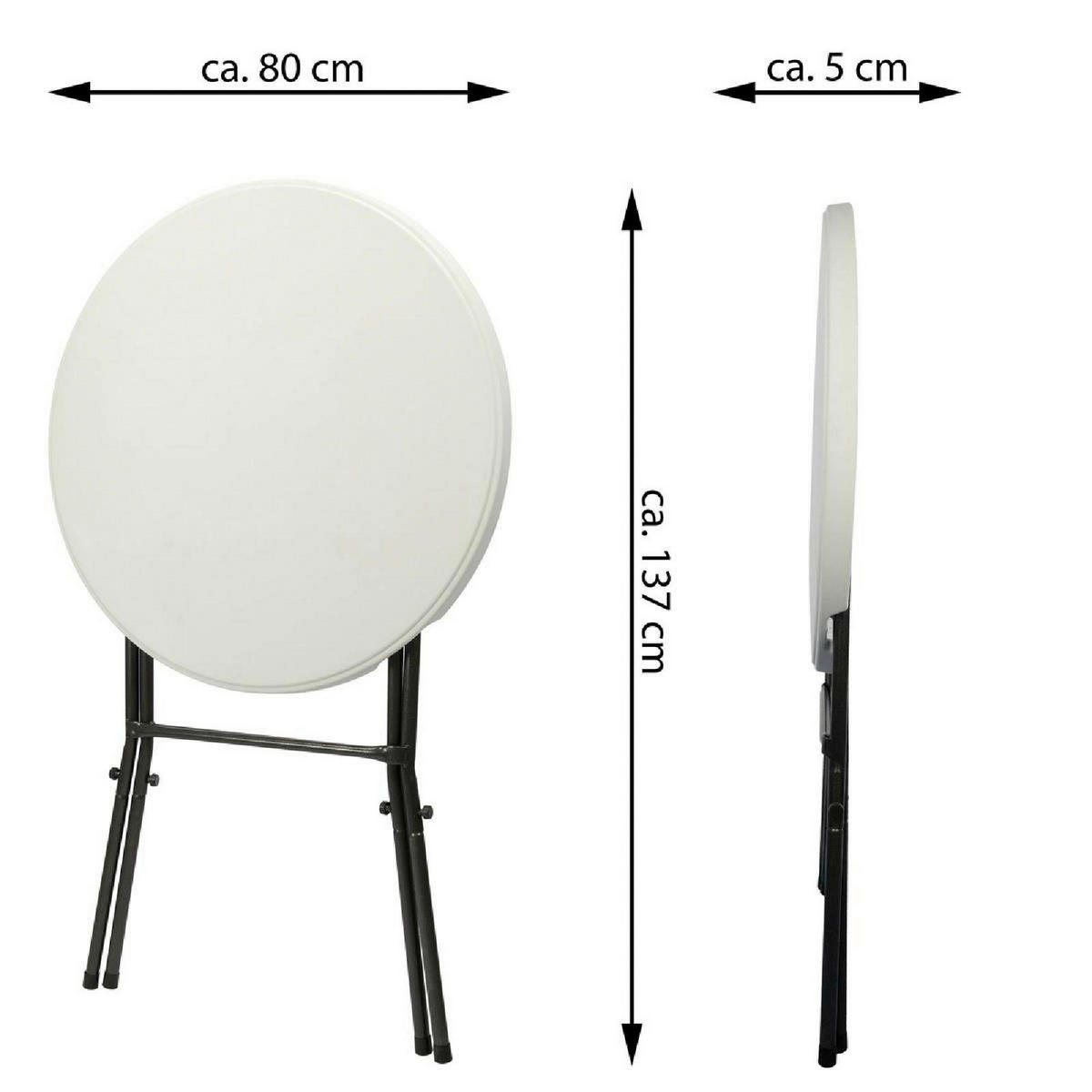 VCM Stehtisch weiß Kunststoff H/D: ca. 110x80 cm Stehtisch - weiß (80,00/110,00cm) - VCM