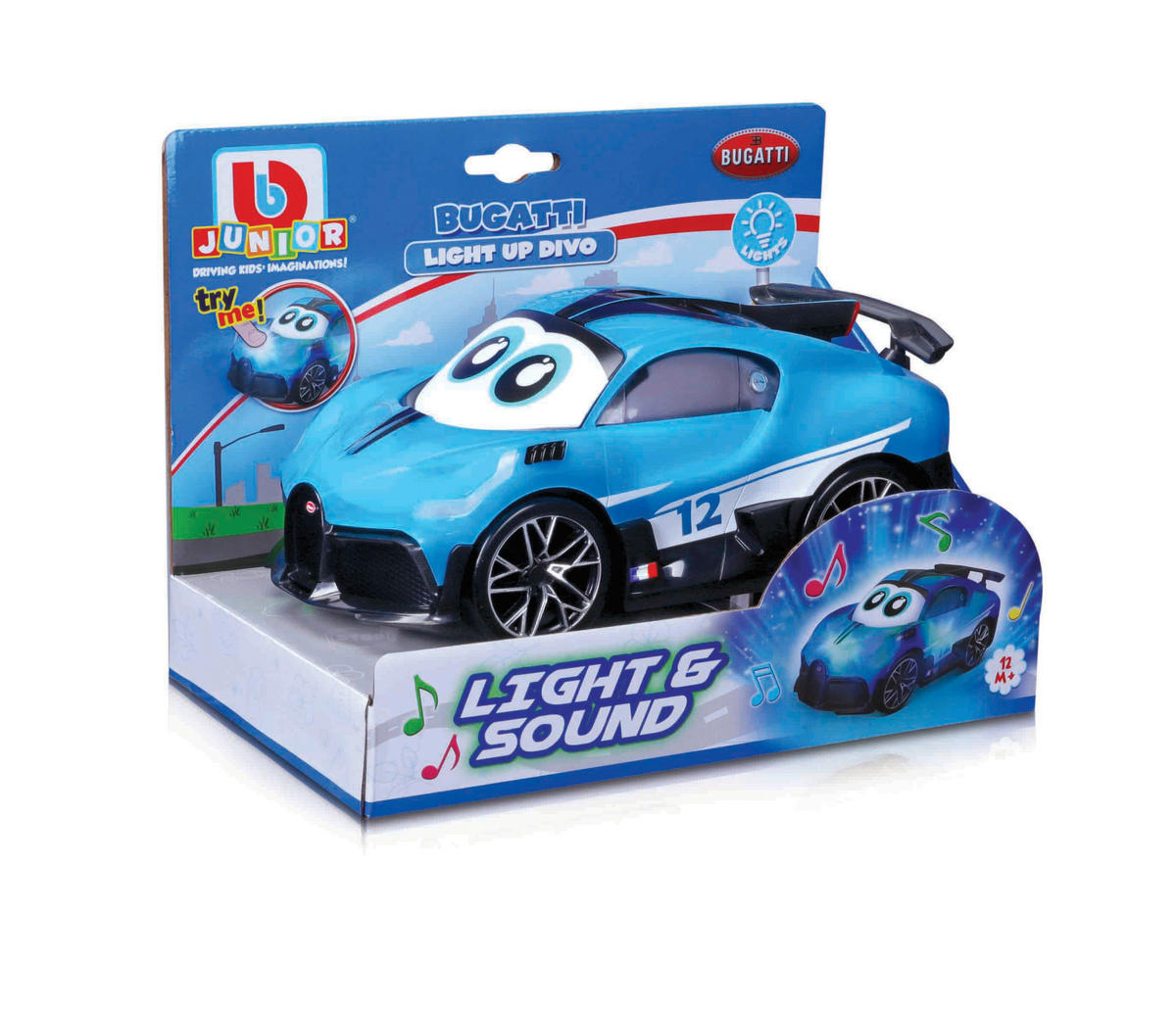 BBJunior Spielzeugauto Bugatti Light Up Divo B/H/L: ca. 12x12x22,3 cm Bugatti Light Up Divo - blau/schwarz (22,30/12,00/12,00cm) - BBJunior