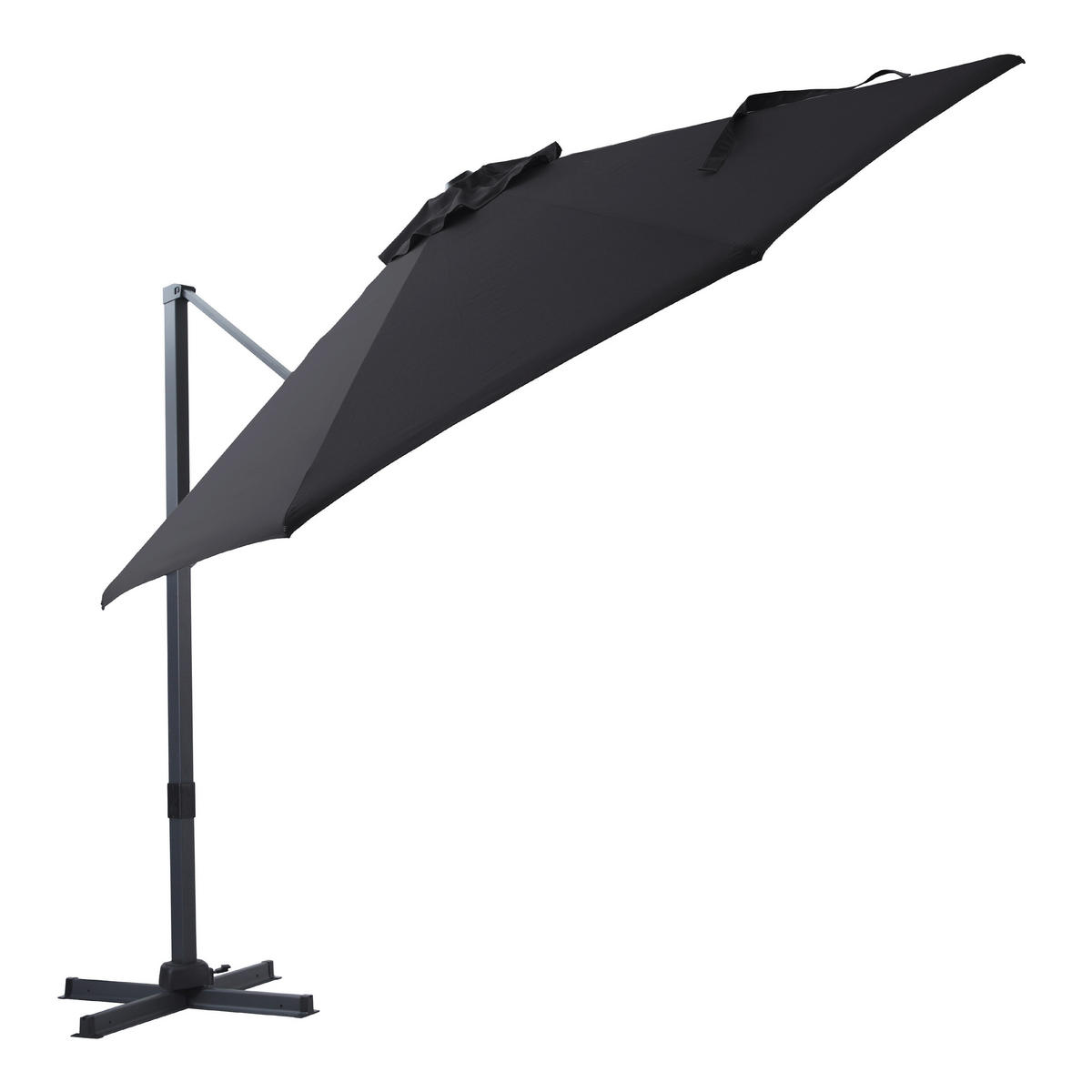 AXI Outdoor Living Ampelschirm Cyrus grau Metall B/H/L: ca. 300x250x300 cm Cyrus - anthrazit/grau (300,00/300,00/250,00cm) - AXI Outdoor Living
