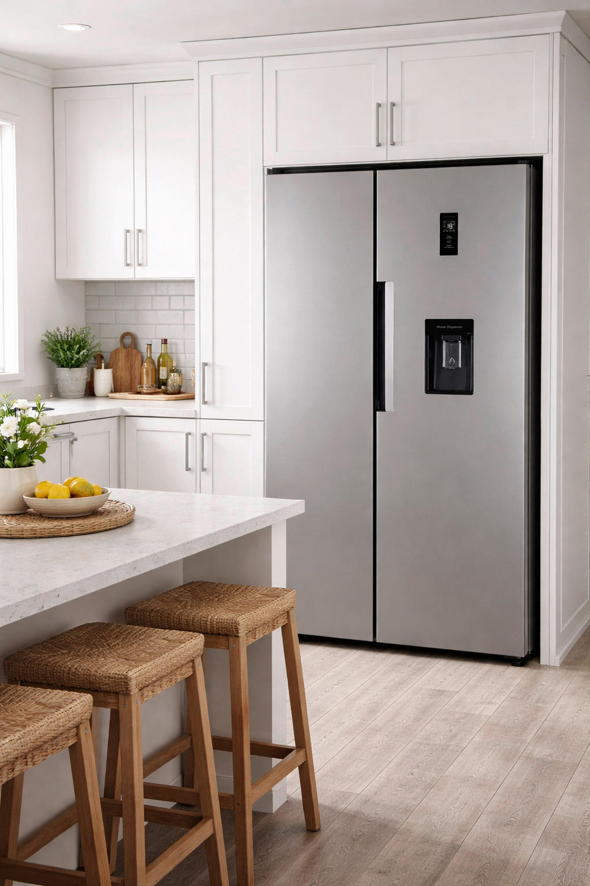 POCOline Side-by-Side 179-444 ESIWDD silber B/H/T: ca. 83x179x61 cm Side-by-Side SBS 179-444 ESIWDD - silber (83,00/179,00/61,00cm) - POCOline