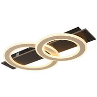 GLOBO LED-Deckenleuchte JAYDEN 48034A-40 mattschwarz champagner dunkelbraun MDF Kunststoff Metall B/H/L: ca. 63x7x35 cm 1 Brennstellen JAYDEN - dunkelbraun/champagner (35,00/63,00/7,00cm) - GLOBO