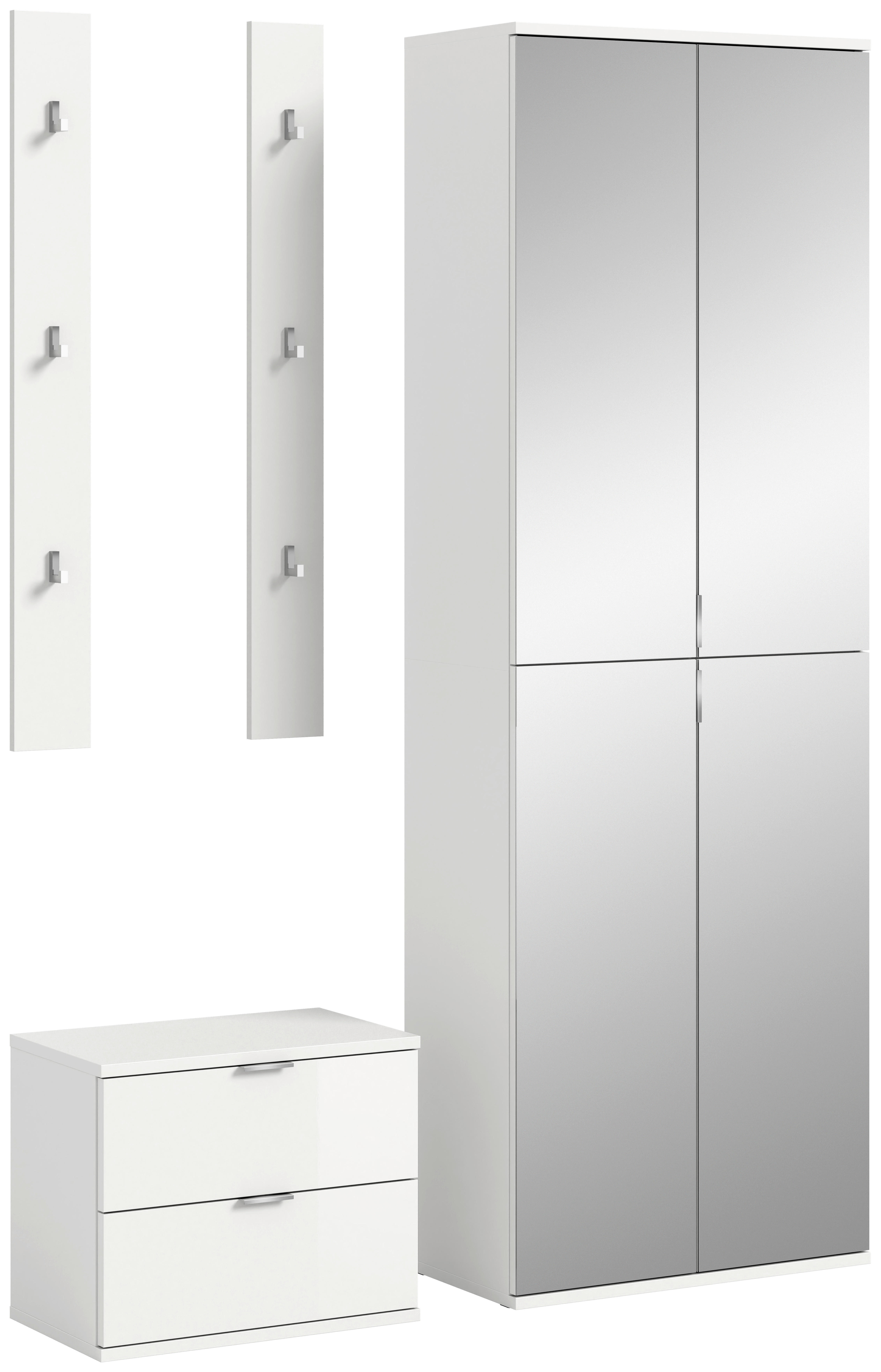 Garderobe PROJEKT X weiß weiß Hochglanz B/H/T: ca. 128x191x37 cm PROJEKT X - weiß (128,00/191,00/37,00cm) - xonox.home