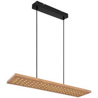 GLOBO LED-Pendelleuchte DOLORES 15770H dunkelbraun mattschwarz Holz Metall B/H/L: ca. 20x120x80 cm 1.0 Brennstellen DOLORES - dunkelbraun/mattschwarz (80,00/20,00/120,00cm) - GLOBO
