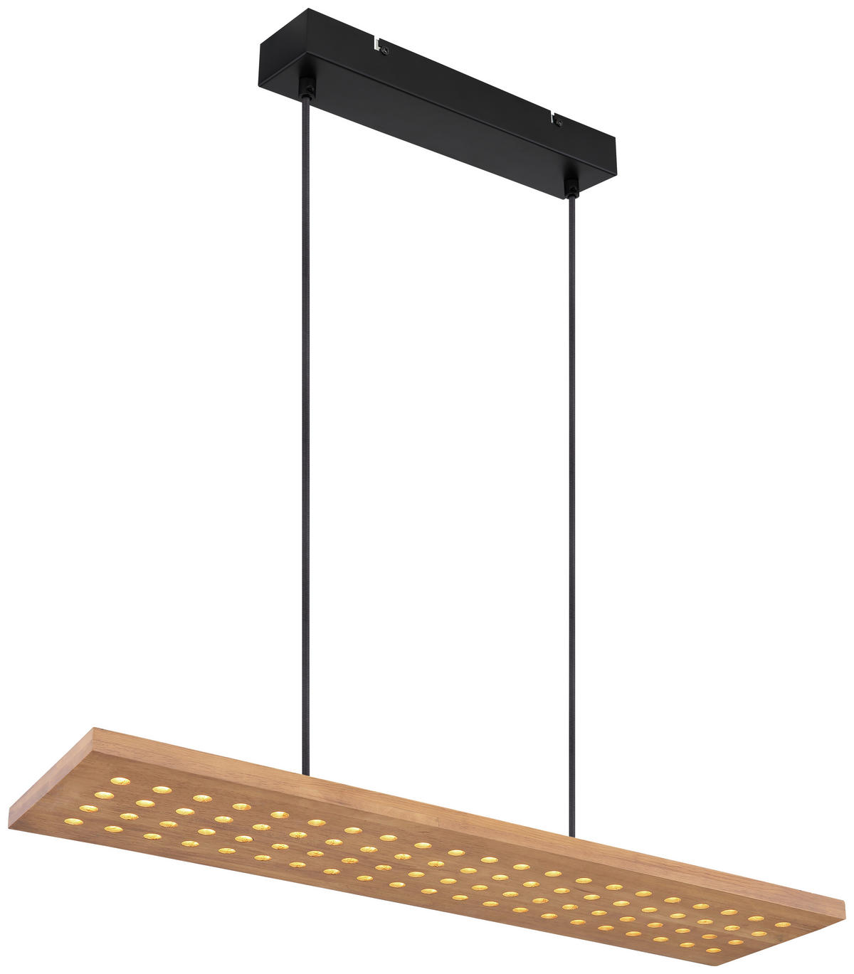 GLOBO LED-Pendelleuchte DOLORES 15770H dunkelbraun mattschwarz Holz Metall B/H/L: ca. 20x120x80 cm 1.0 Brennstellen DOLORES - dunkelbraun/mattschwarz (80,00/20,00/120,00cm) - GLOBO