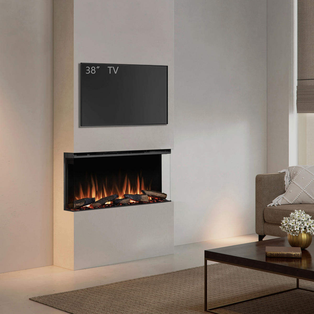 Balderia Elektrischer-Kamin EF407A Athena 36" B/H/T/L: ca. 92,8x49,5x21x92,8 cm Elektro-Kamin Athena 36" - (92,80/92,80/49,50cm) - Balderia