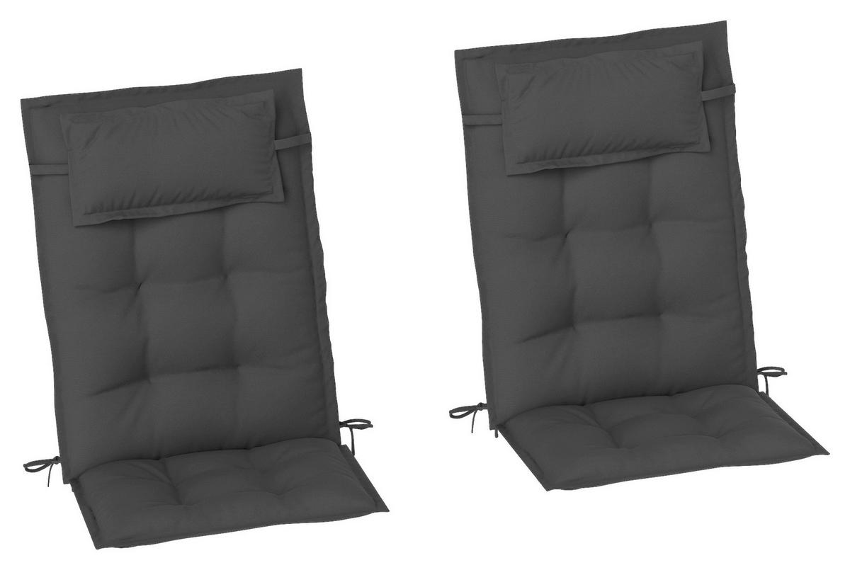 Outsunny Liegenauflage 2er Set dunkelgrau Polyester B/H/L: ca. 50x5x116 cm Liegenauflage 2er Set - dunkelgrau (116,00/50,00/5,00cm) - Outsunny