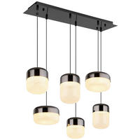GLOBO LED-Pendelleuchte transparent Graphit Glas Metall B/H/T: ca. 32x150x80 cm CRISTALLICA - Graphit/transparent (32,00/150,00/80,00cm) - GLOBO