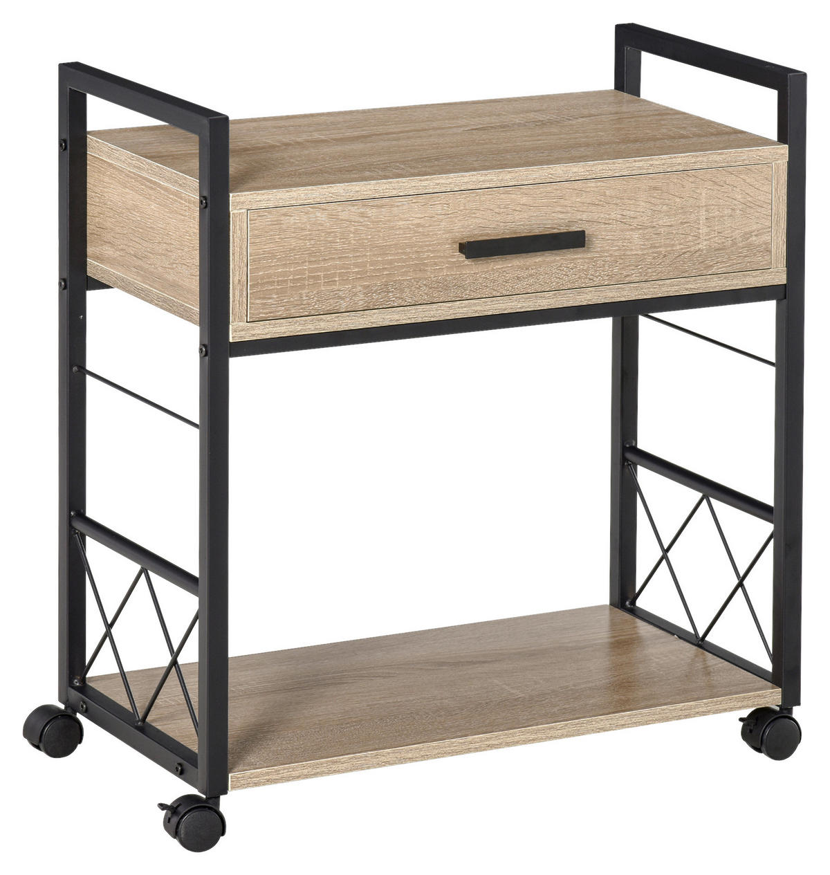 Beistelltisch 833-762AK Eiche Nachbildung B/H/T: ca. 60x65x30 cm 833-762AK - Eiche (60,00/65,00/30,00cm) - HOMCOM