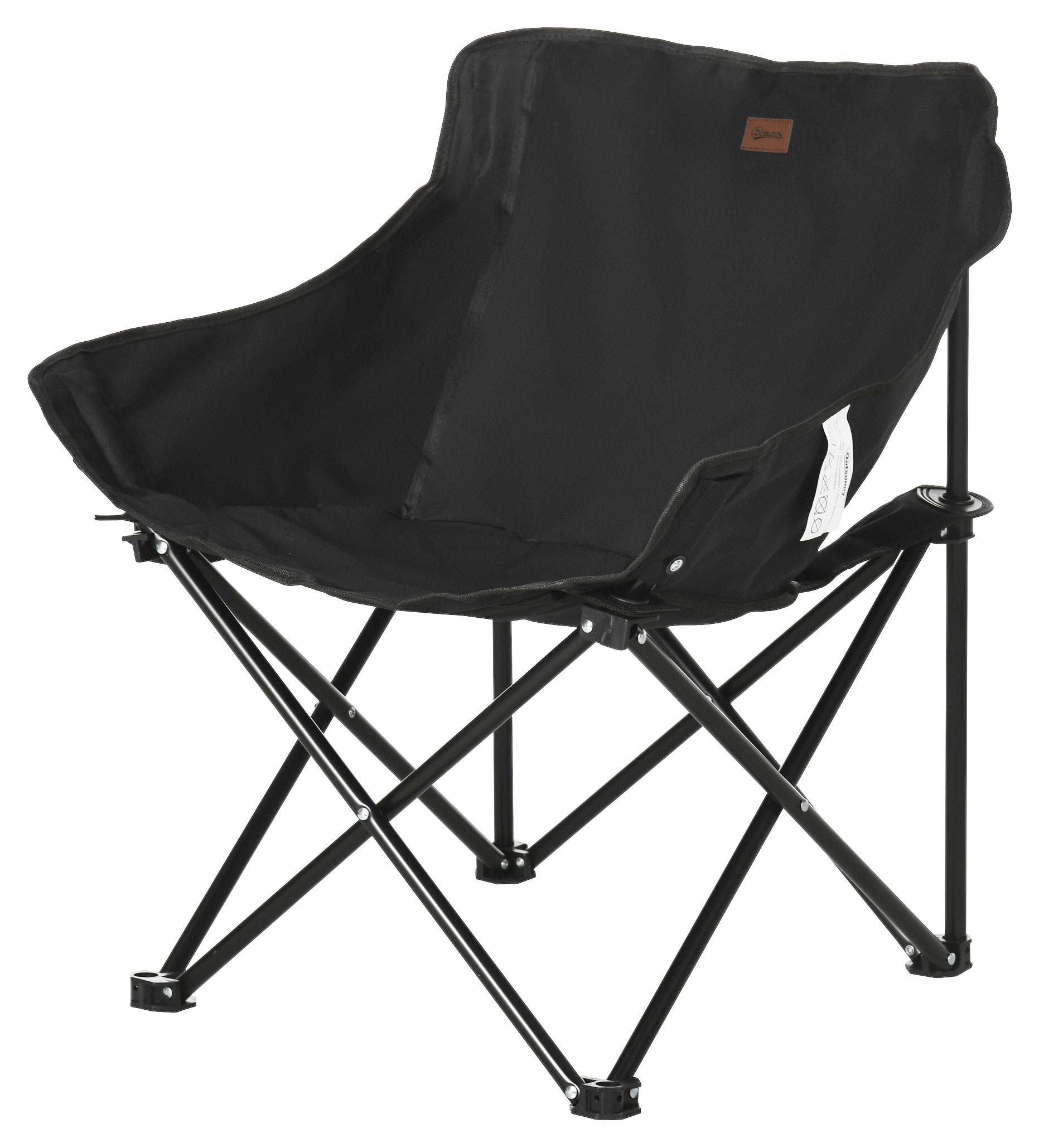 Outsunny Campingstuhl schwarz Stahl B/H/L: ca. 54x66x61 cm Campingstuhl - schwarz (61,00/54,00/66,00cm) - Outsunny