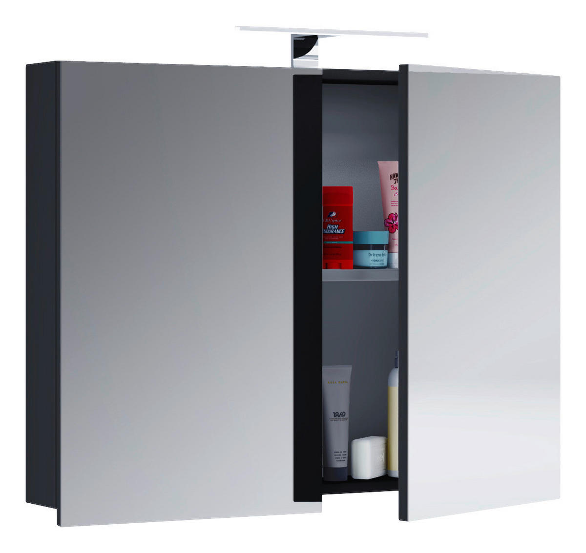 Spiegelschrank Badinos schwarz B/H/T: ca. 60x42x12 cm Badinos - schwarz (60,00/42,00/12,00cm) - VCM Möbel