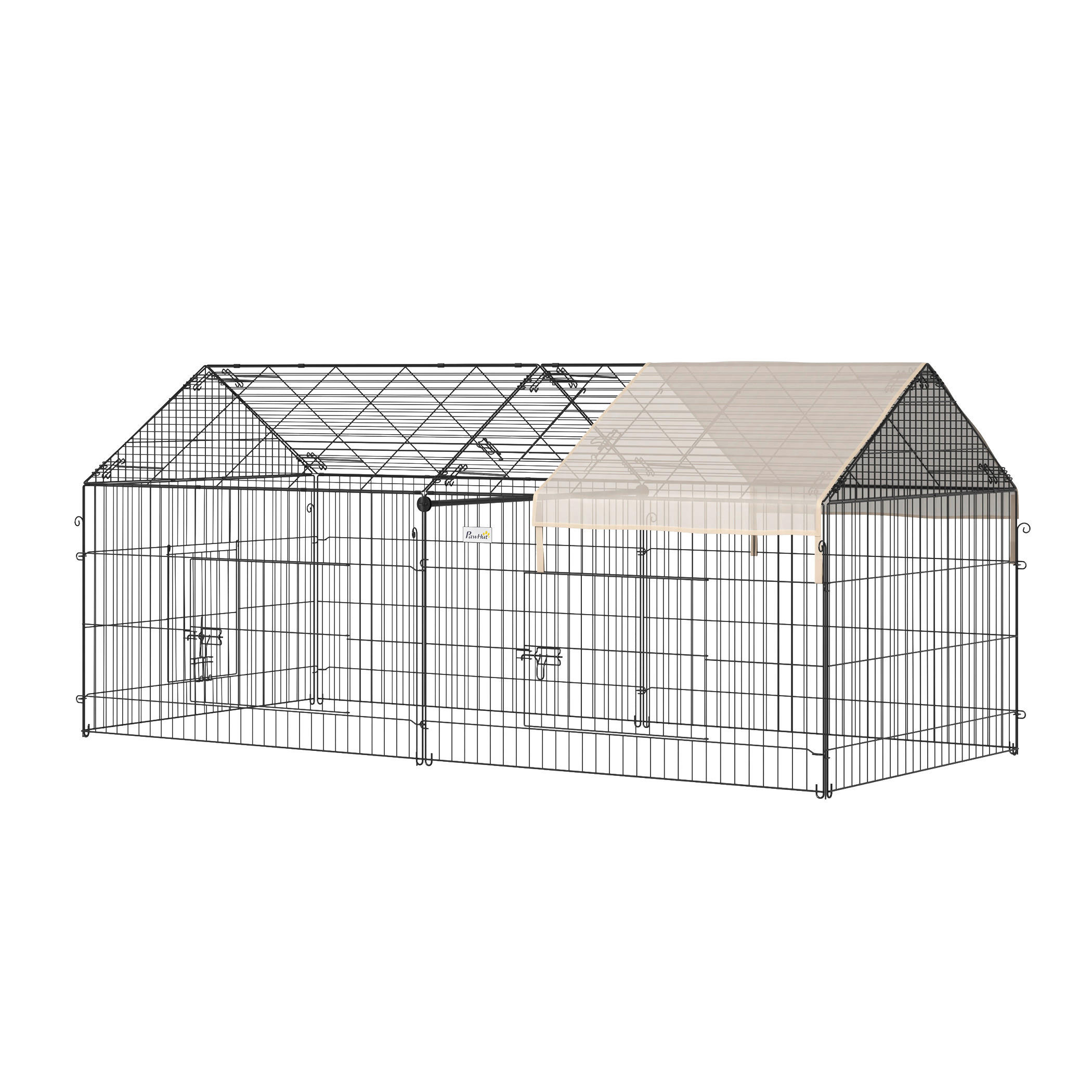 PawHut Gehege schwarz Edelstahl B/H/L: ca. 103x220x103 cm Kleintiergehege - beige/schwarz (103,00/103,00/220,00cm) - PawHut