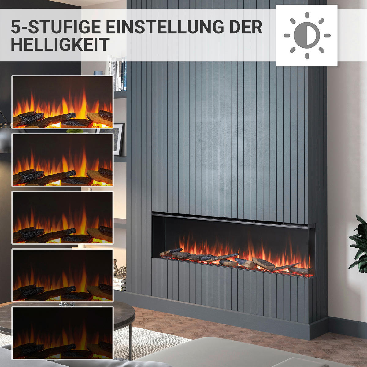 Balderia Elektrischer-Kamin EF410A Athena 60" schwarz B/H/T: ca. 153x50x21 cm ca. 1500 W Elektro-Kamin Athena 60" - schwarz (153,00/50,00/21,00cm) - Balderia