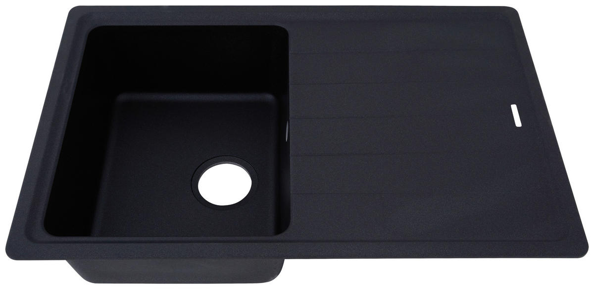 Respekta Einbauspüle Columbia 78 x 50 S schwarz Granitverbundmaterial B/H/T: ca. 100x18,5x50 cm Columbia 78 x 50 S - schwarz (100,00/18,50/50,00cm) - Respekta