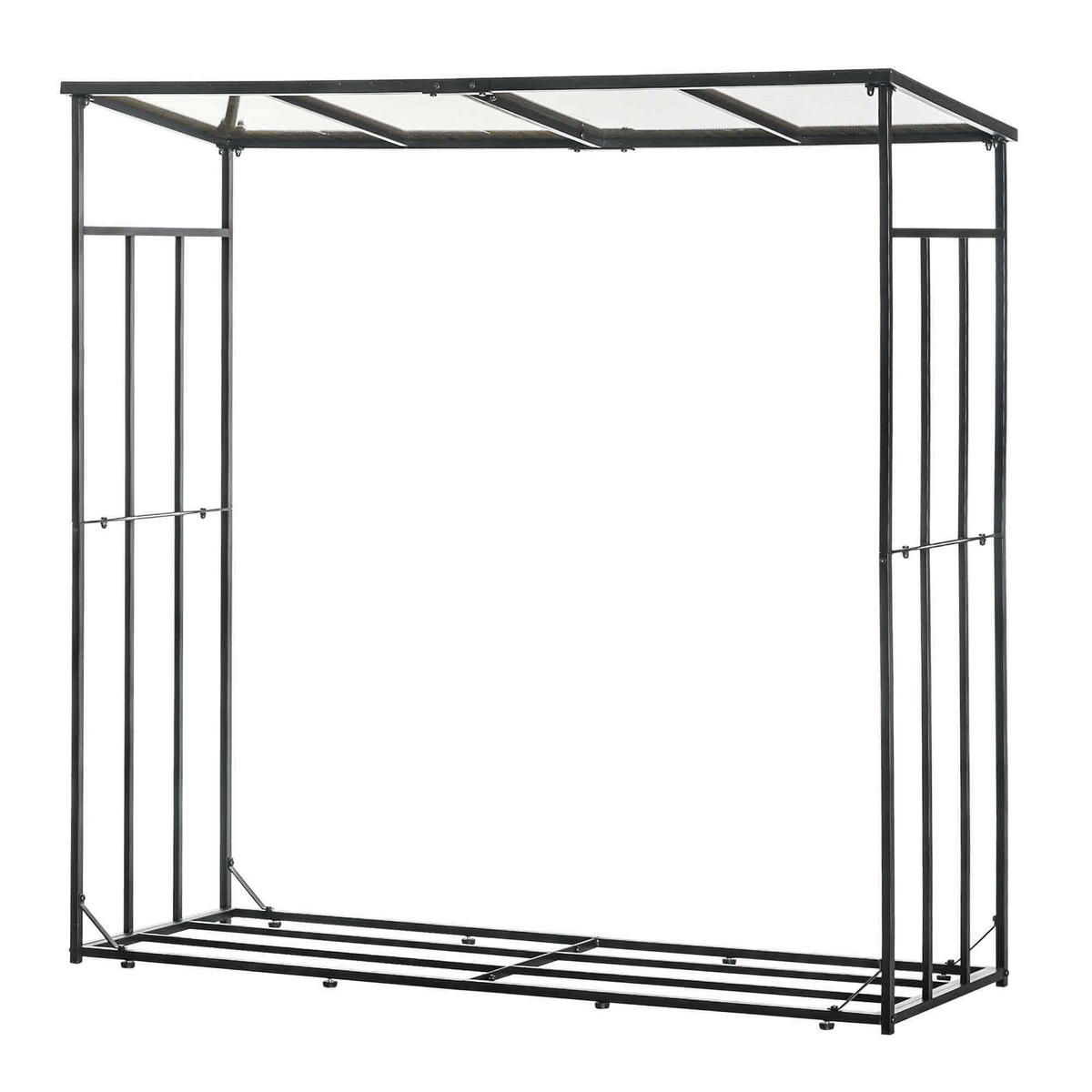 Outsunny Kaminholzregal schwarz B/H/L: ca. 67x185x185 cm Kaminholzregal - schwarz (185,00/67,00/185,00cm) - Outsunny