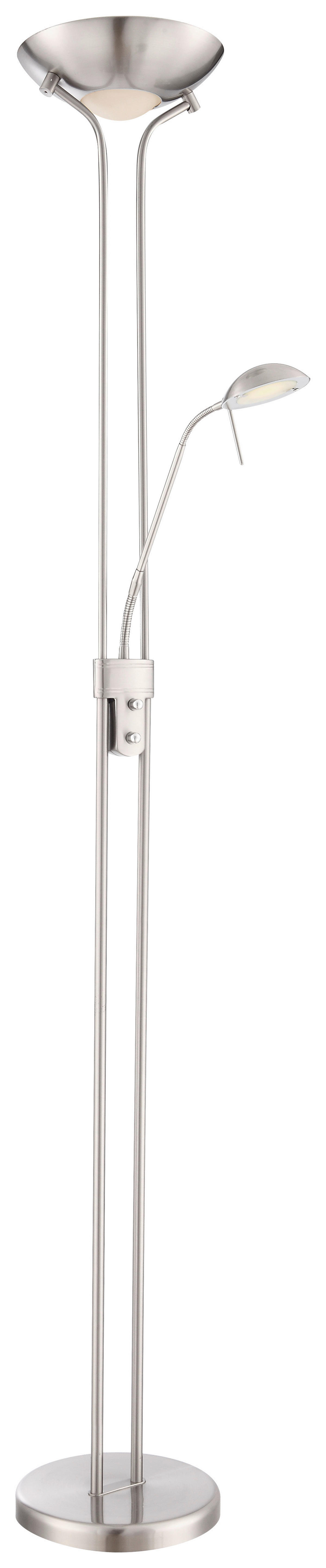 GLOBO LED-Deckenfluter nickel matt Glas Metall H/D: ca. 180x25,5 cm LEONAS - nickel matt (25,50/180,00cm) - GLOBO