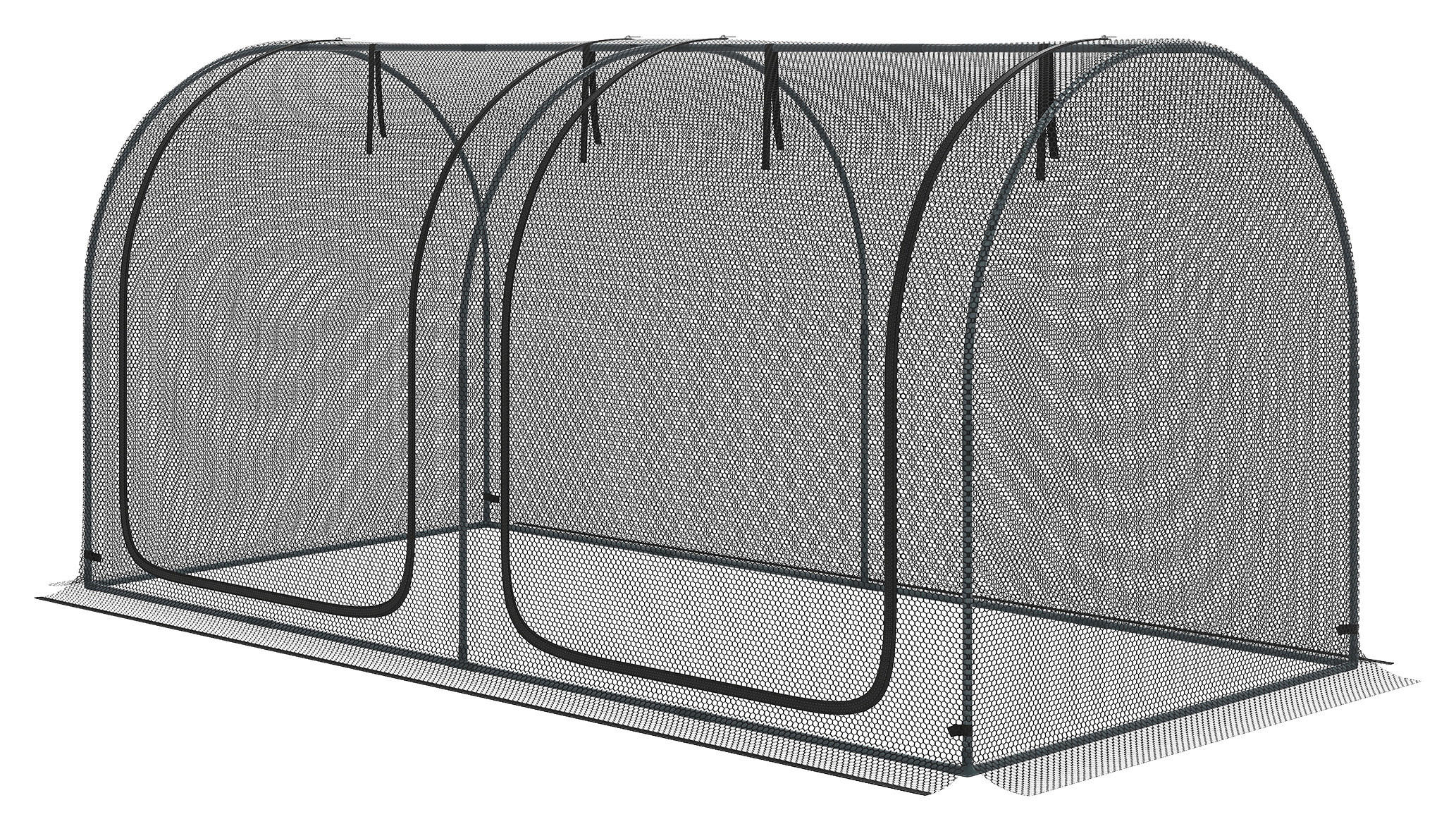 Outsunny Pflanzenschutznetz schwarz Kunststoff B/H/L: ca. 120x120x249 cm Pflanzenschutznetz - schwarz (249,00/120,00/120,00cm) - Outsunny