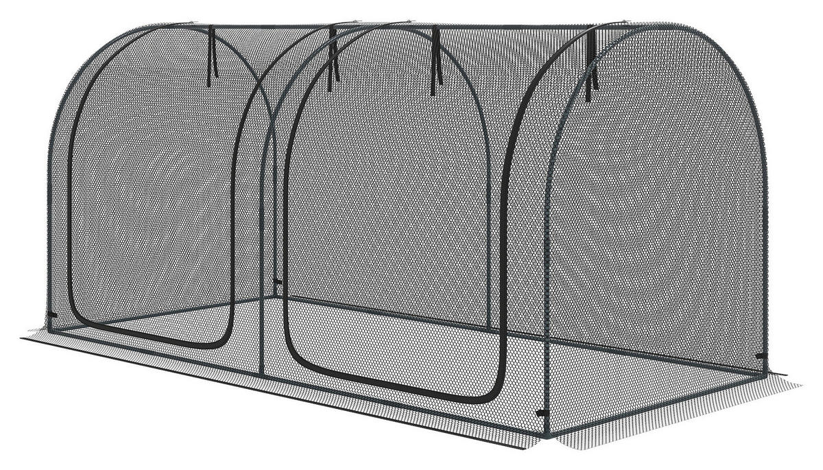 Outsunny Pflanzenschutznetz schwarz Kunststoff B/H/L: ca. 120x120x249 cm Pflanzenschutznetz - schwarz (249,00/120,00/120,00cm) - Outsunny
