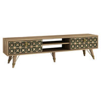 TV-Lowboard Valente walnuss Nachbildung dunkelgrün B/H/T: ca. 180x46,2x29,5 cm Valente - walnuss/dunkelgrün (180,00/46,20/29,50cm) - moebel17
