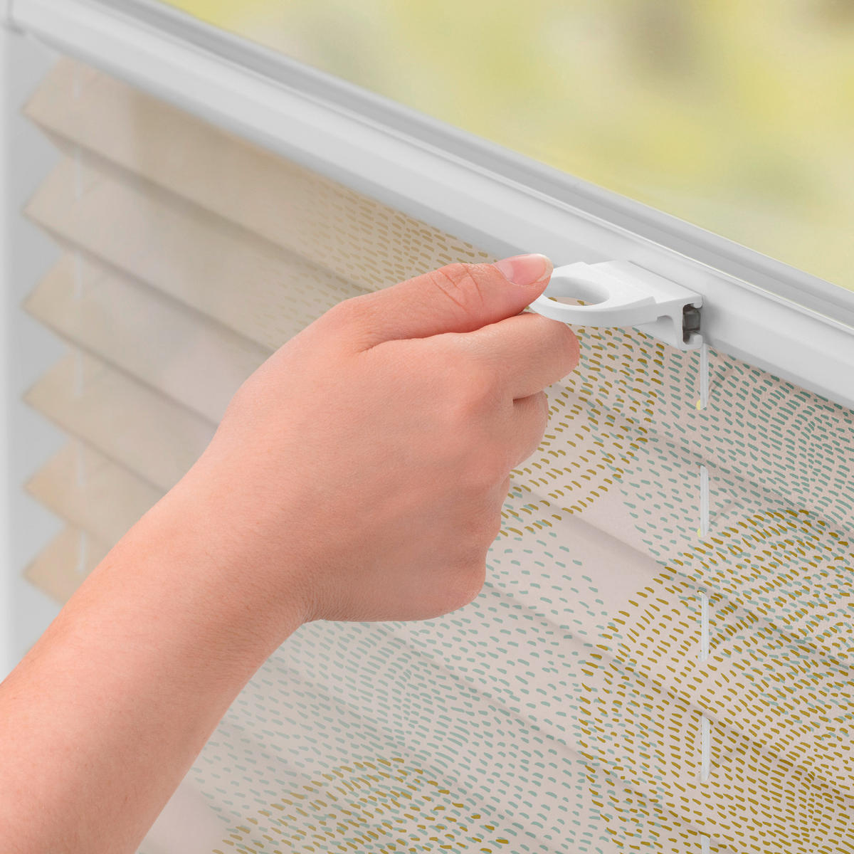 Spannplissee Stripy Boho Drop beige B/L: ca. 45x130 cm Stripy Boho Drop - beige (45,00/130,00cm) - LICHTBLICK