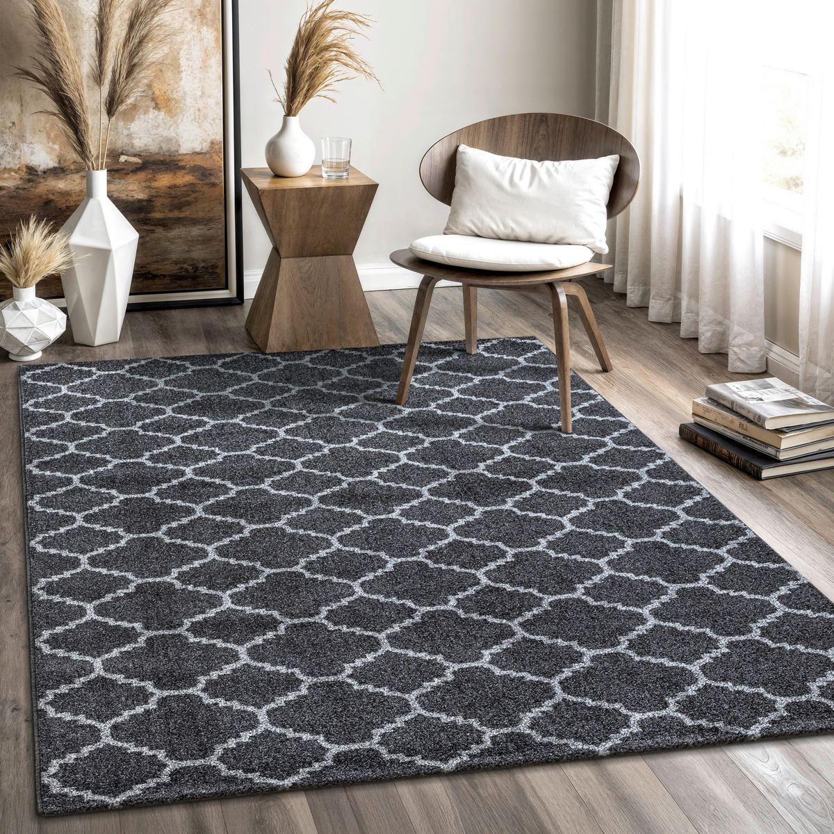 Sanat Teppich schwarz B/L: ca. 200x80 cm Teppich_Boho_8202_80x200 - schwarz (200,00/80,00cm) - Sanat