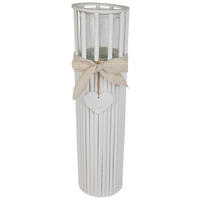 Windlicht weiß Bambus B/H/L: ca. 15x15x58 cm Windlicht_M Bambus - weiß (58,00/15,00/15,00cm)
