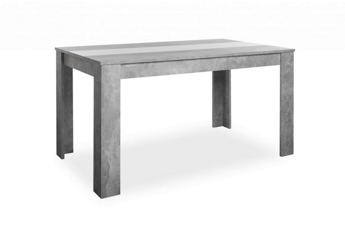 Esstisch Niklas Beton Optik B/H/T: ca. 138x74x80 cm Niklas - Beton/weiß (138,00/74,00/80,00cm)